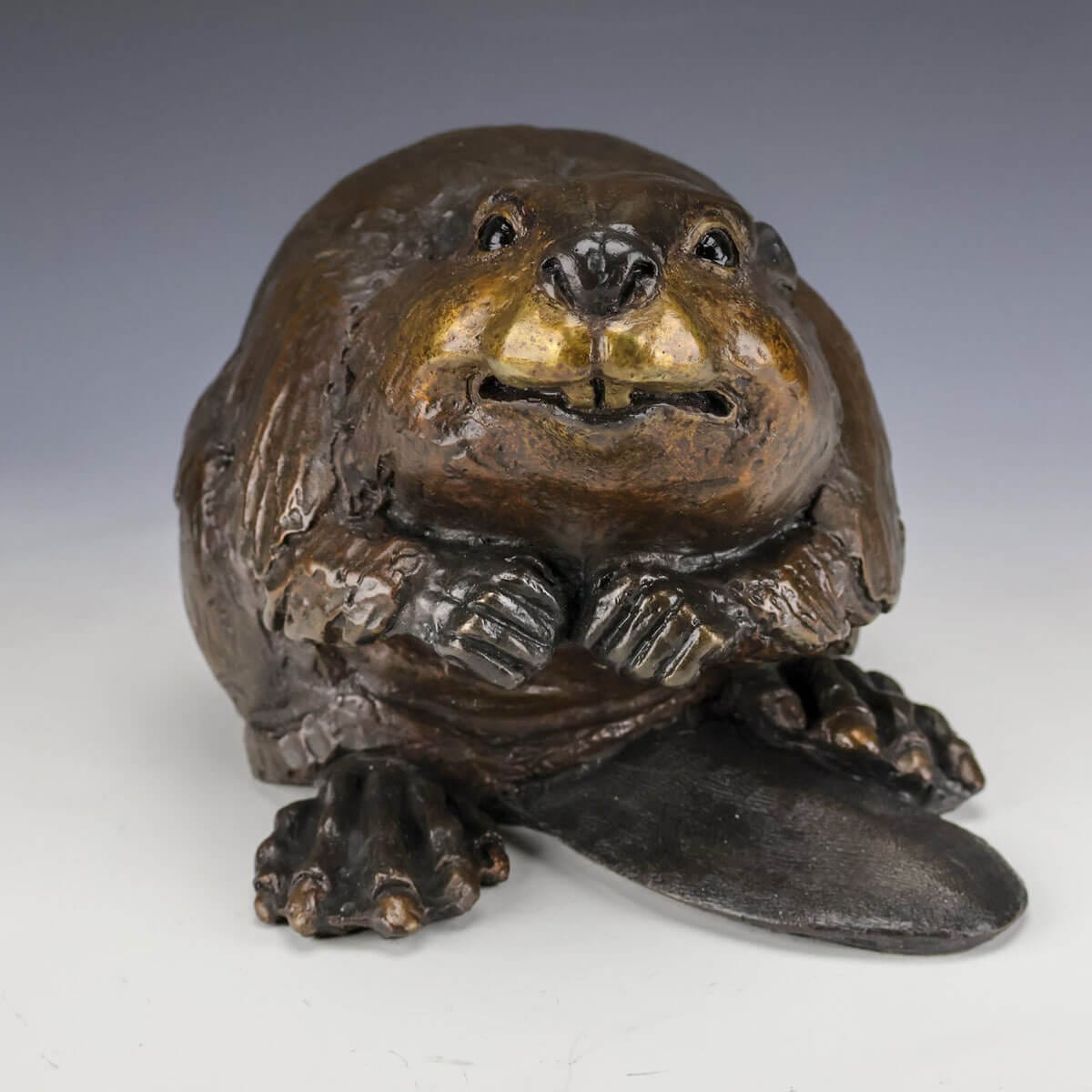 Theodore bronze beaver sculpture by Mark Dziewior at 7 Mile Creek Studio.